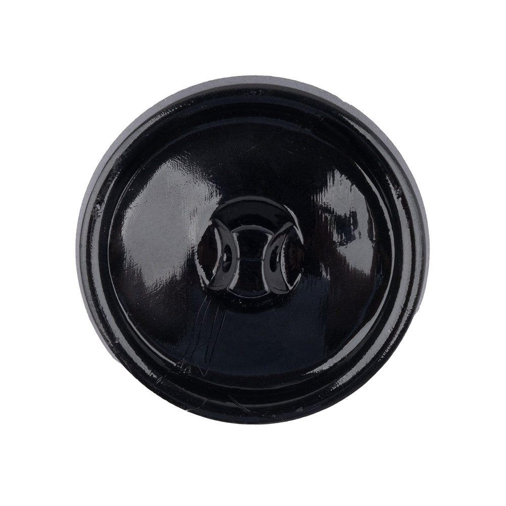 Black Concave Oval and Beveled Edge Glass Shank Back Button - 42L/27mm Detail