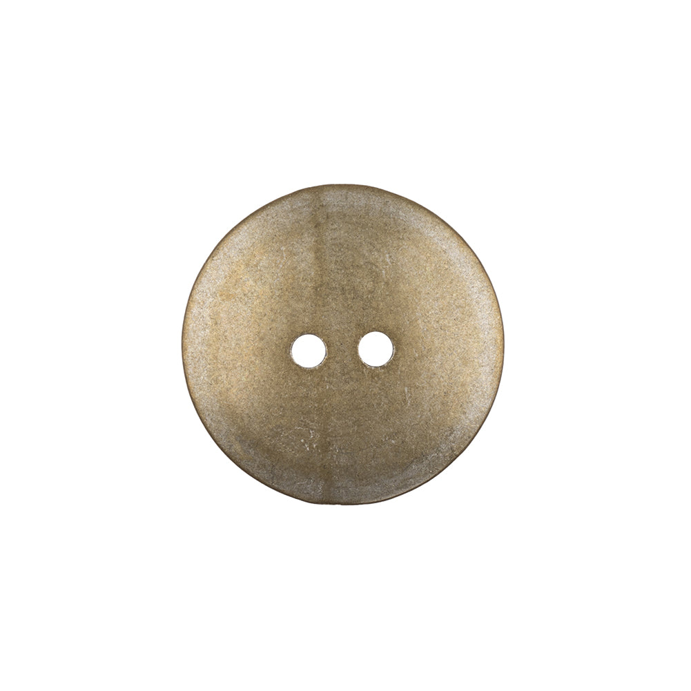 Italian Silver Brass Geometric 2-Hole Metal Saucer Button - 32L/20mm Detail