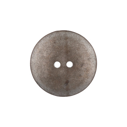 Italian Silver Iron Geometric 2-Hole Metal Saucer Button - 36L/23mm Detail
