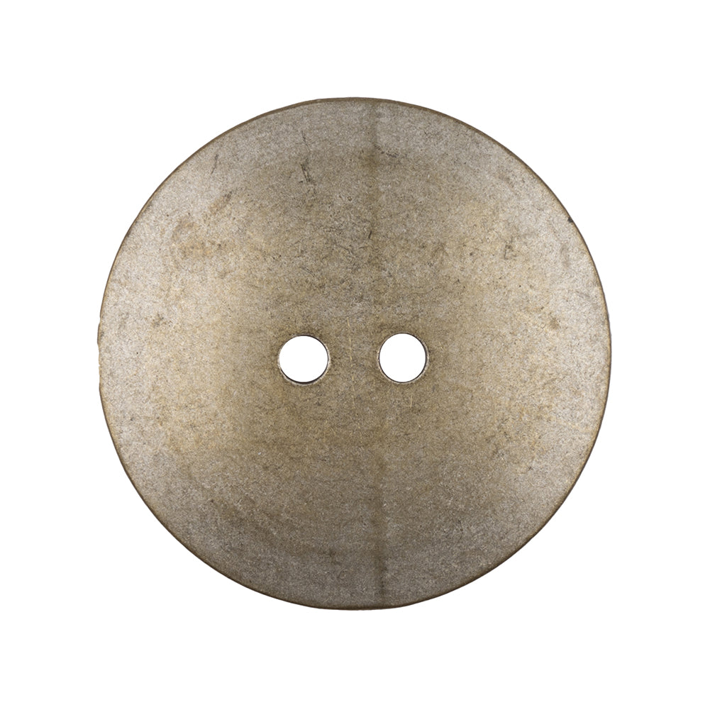 Italian Silver Brass Geometric 2-Hole Metal Saucer Button - 44L/28mm Detail