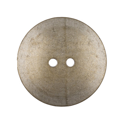 Italian Silver Brass Geometric 2-Hole Metal Saucer Button - 44L/28mm Detail