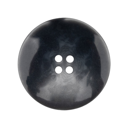 Matte Dove Gray and Shiny Midnight Narrow Rimmed 4-Hole Plastic Button - 44L/28mm Detail