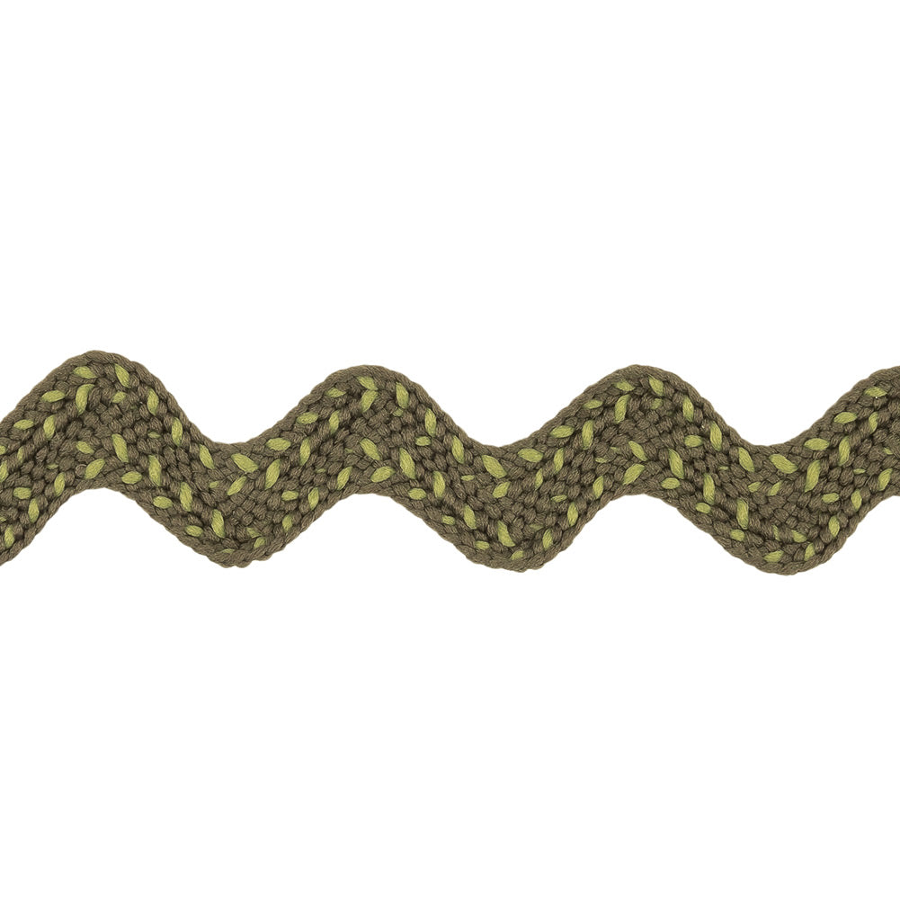 Grayish Green Two-Tone Ric Rac Braid - 0.75" Detail