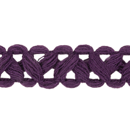 Deep Purple Criss-Cross Braided Trim - 0.75" Detail