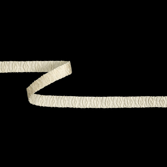 White Diamonds Ruched Ribbon Trim - 0.5625"