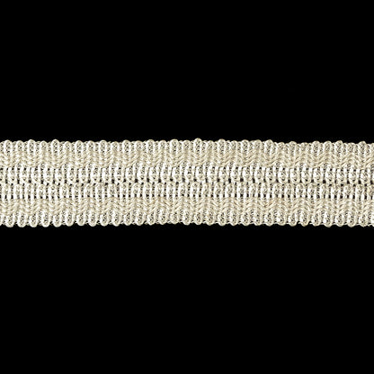 Luminous White Asparagus Zig Zags Braided Foldover Trim - 0.75" Detail