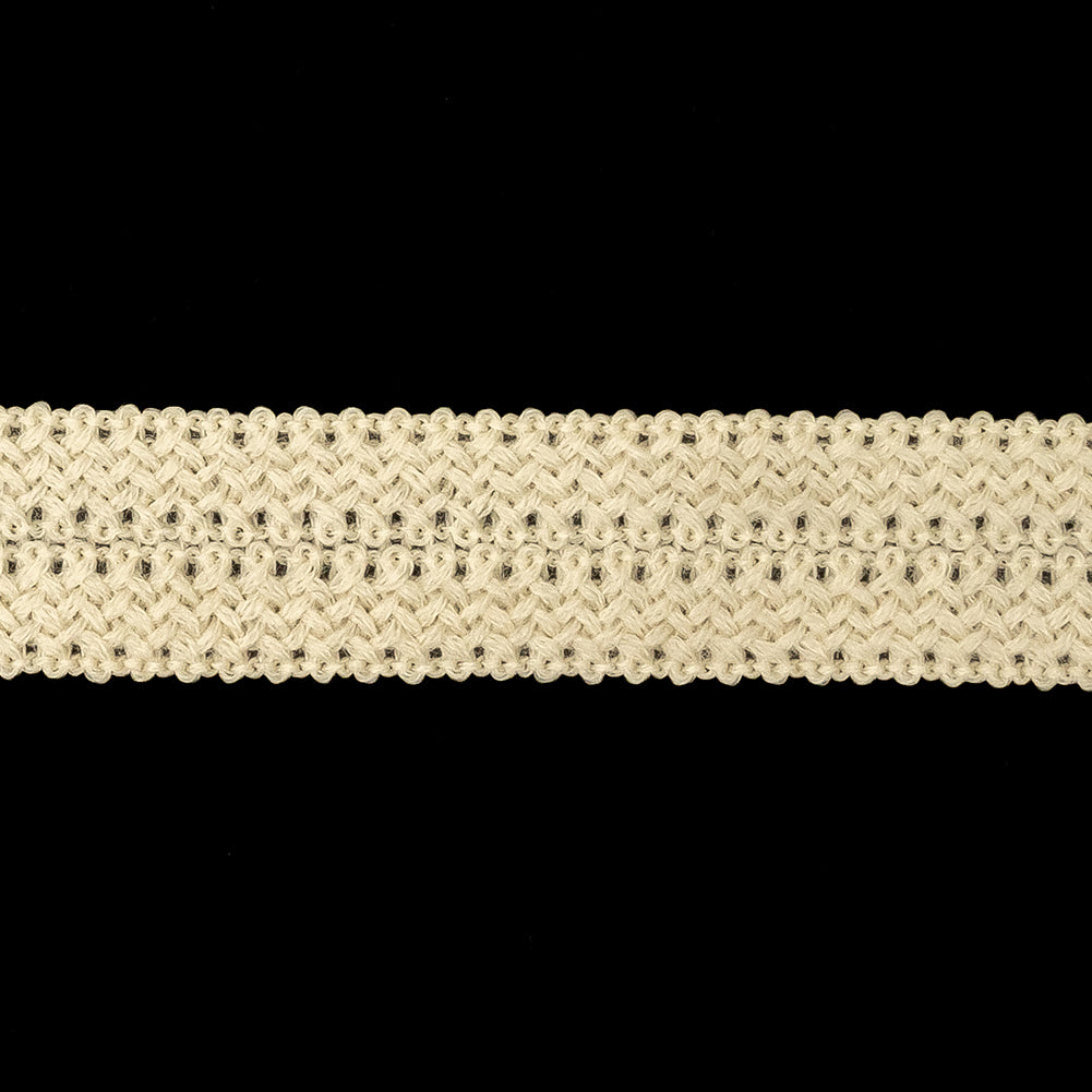 Bleached Sand Wool Foldover Braided Trim - 0.875" Detail