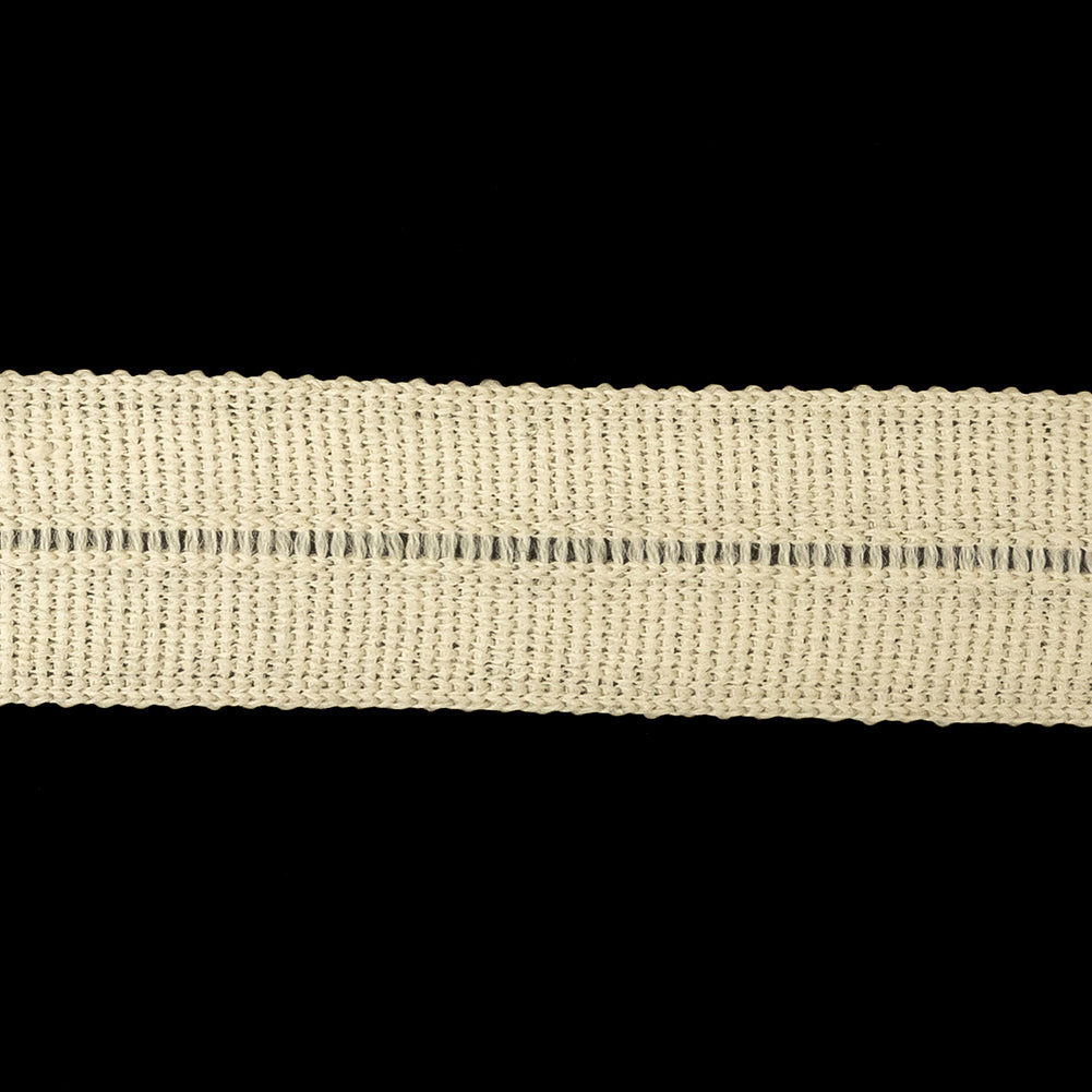Cloud Cream Wool Foldover Braided Trim - 1" Detail