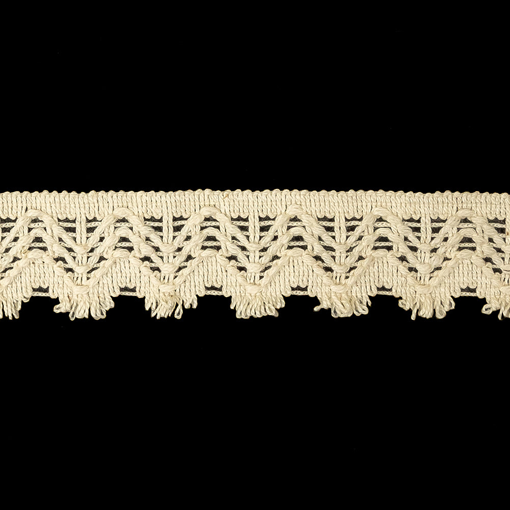 Natural Geometric Crochet Braided Trim - 0.875" Detail