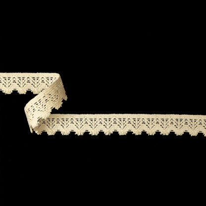 Natural Geometric Crochet Braided Trim - 0.875"