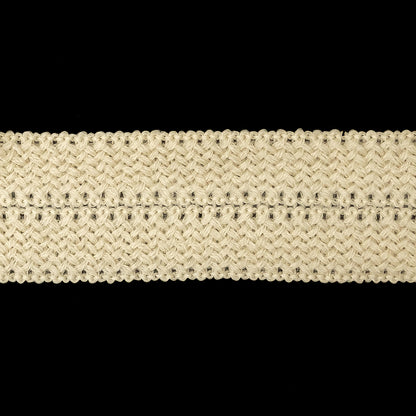 Bleached Sand Wool Foldover Braided Trim - 1.125" Detail