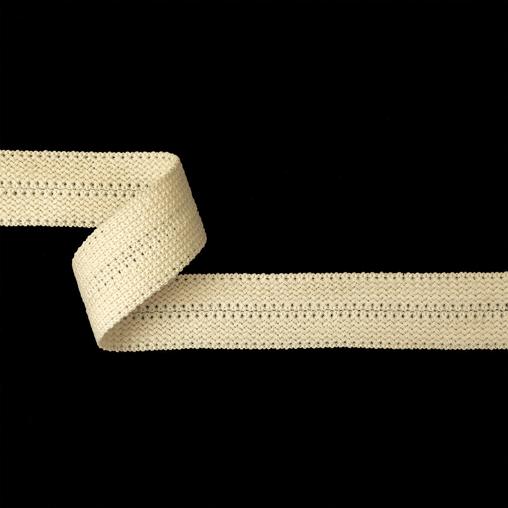 Bleached Sand Wool Foldover Braided Trim - 1.125"