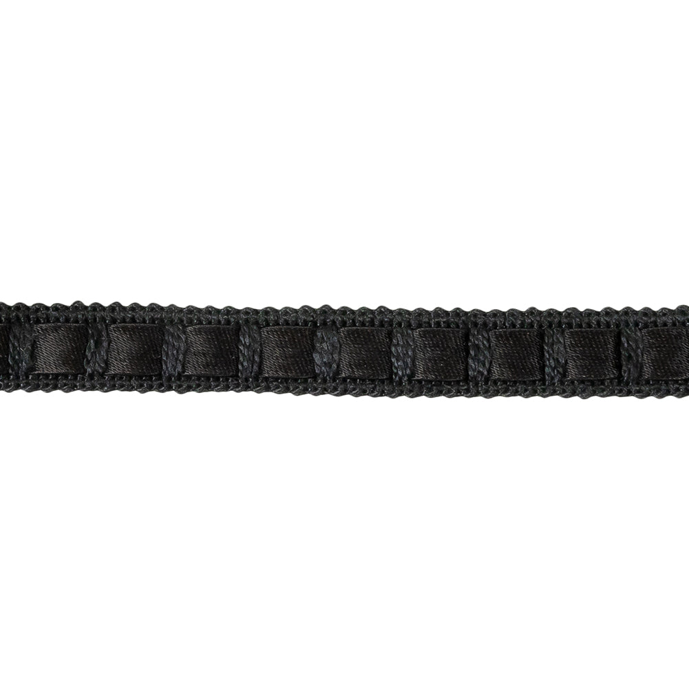 Tap Shoe Braided Trim with Satin Ribbon Center - 0.4375" Detail