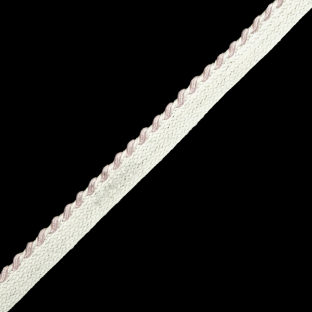 Ice Pink and White Twisted Cord with Lip - 0.375" Detail