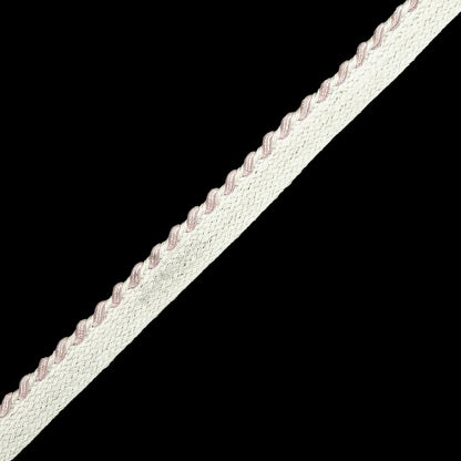 Ice Pink and White Twisted Cord with Lip - 0.375" Detail