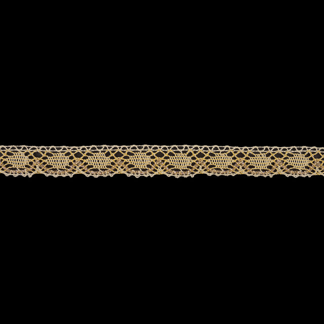 Yellow and Afterglow Iridescent Bobbin Lace Trim - 0.875"