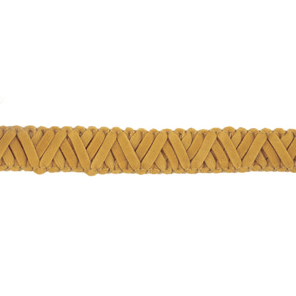 Tan Zig Zags Braided Faux Suede Trim - 0.625" Detail