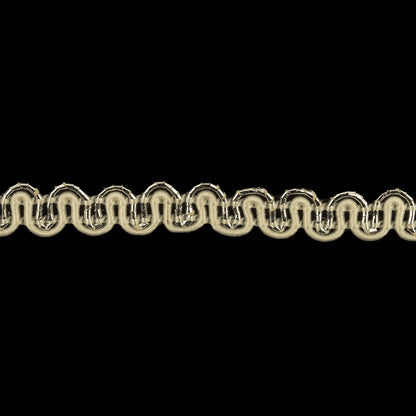 Icicle and Metallic Silver Waves Gimp Braided Trim - 0.25" Detail