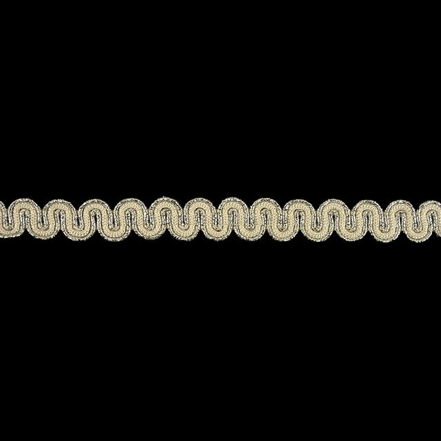 Sugar Swizzle and Metallic Silver Waves Gimp Braided Trim - 0.5"