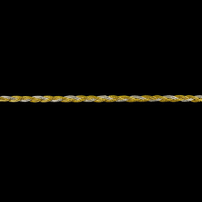 Metallic Silver and Gold Braided Trim - 0.1875"