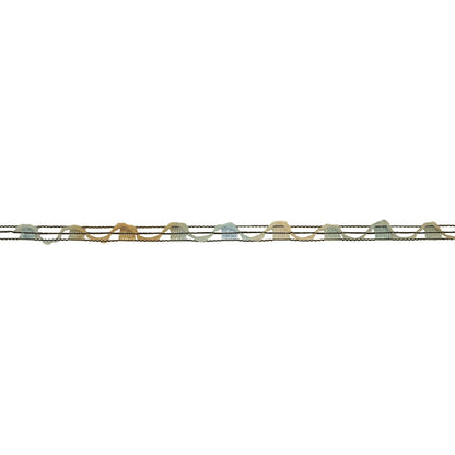 Blue, Beige and Black Variegated Rail Lace Trim - 0.375"