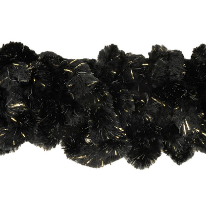 Black and Metallic Gold Chunky Chenille Looped Fringe - 2.25" Detail