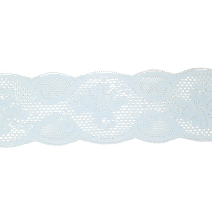 Pale Blue Classical Floral Lace Trim - 3"