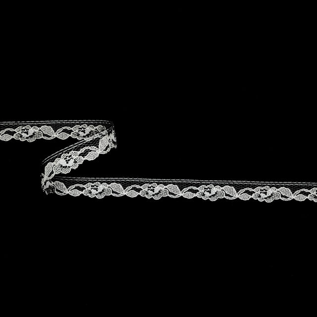 White Floral Re-Embroidered Lace Trim - 0.5"