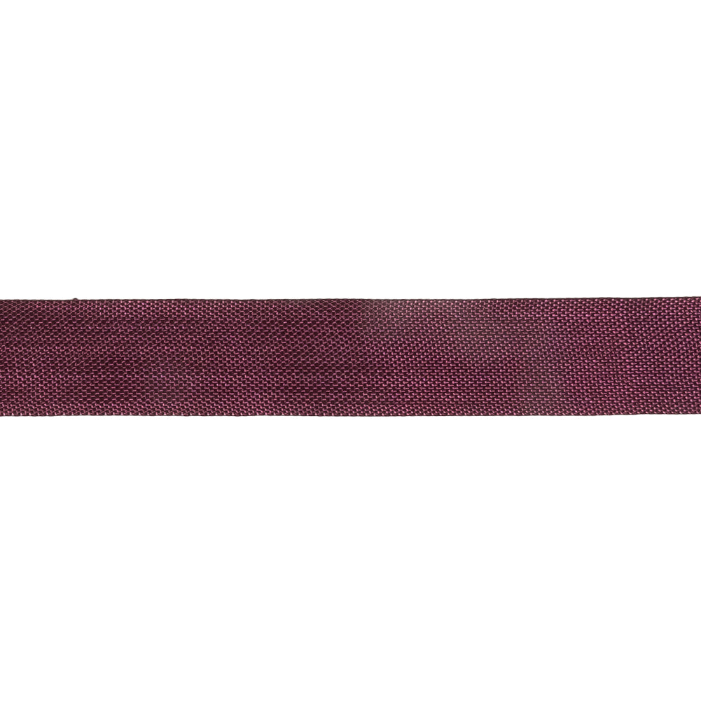 Aubergine Woven Edge Rayon Seam Binding - 0.5" Detail