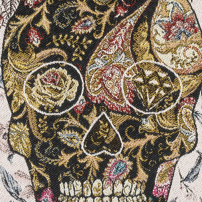 French Blanc Skull in Love Oversized Square Patch - 18.875" Detail