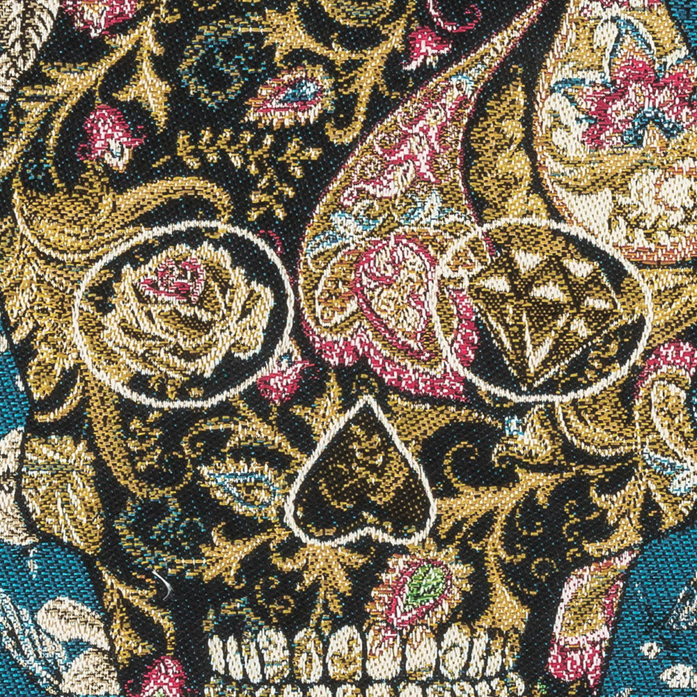 French Bleu Skull in Love Oversized Square Patch - 18.875" Detail