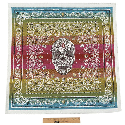French Multicolored Diamonds and Bandanas Oversized Square Patch - 18.875" Full