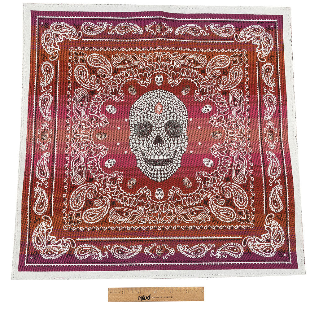 French Rouge Multi Diamonds and Bandanas Oversized Square Patch - 18.875" Full