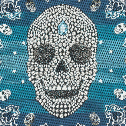French Bleu Multi Diamonds and Bandanas Oversized Square Patch - 18.875" Detail