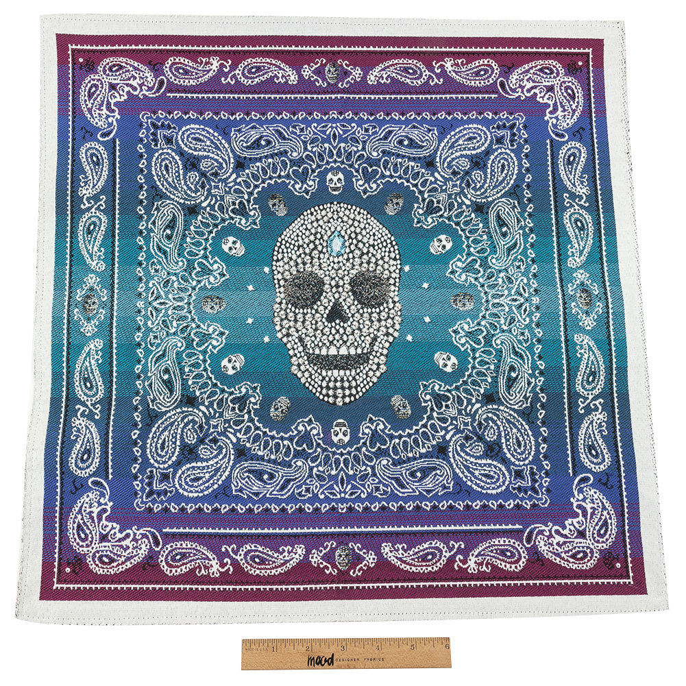 French Bleu Multi Diamonds and Bandanas Oversized Square Patch - 18.875" Full