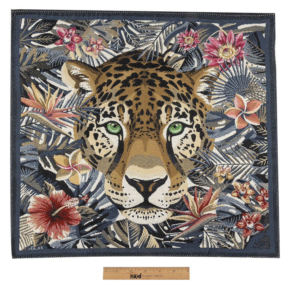 French Charcoal Jungle Fever Oversized Square Patch - 18.875" Full