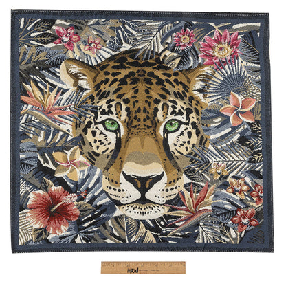 French Charcoal Jungle Fever Oversized Square Patch - 18.875" Full