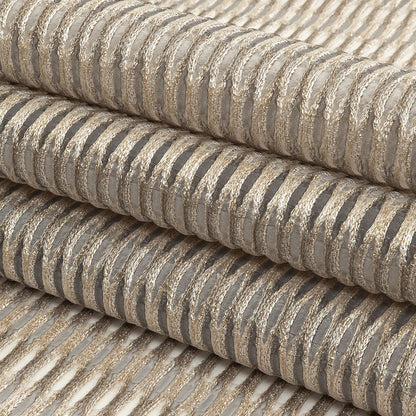 Metallic Gold and Beige Raised Lattice Sheer Organza Luxury Brocade Folded