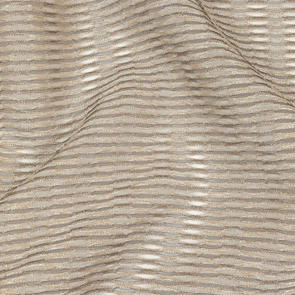 Metallic Gold and Beige Raised Lattice Sheer Organza Luxury Brocade