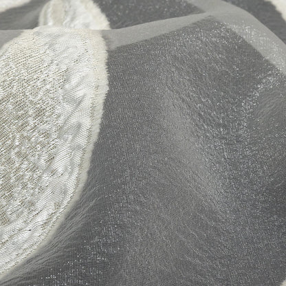 Metallic Cream Marbled Veins Luxury Burnout Brocade Panel Detail