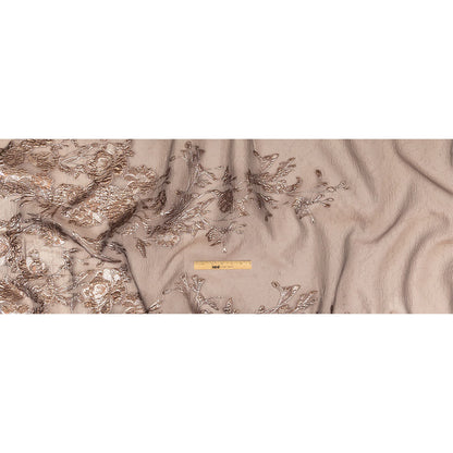 Metallic Rose Gold Floral Luxury Burnout Brocade Full