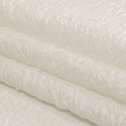 Metallic White Crinkled Luxury Brocade Folded
