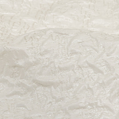 Metallic White Crinkled Luxury Brocade Detail
