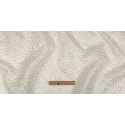 Metallic White Crinkled Luxury Brocade Full
