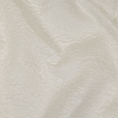 Metallic White Crinkled Luxury Brocade