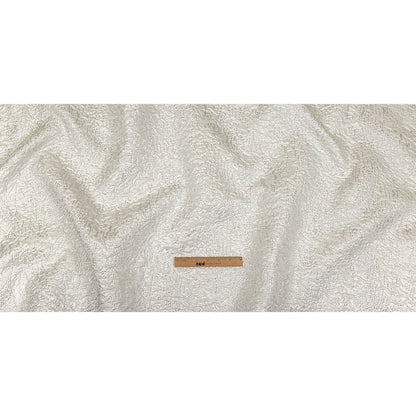 Metallic Silver and White Crinkled Luxury Brocade Full