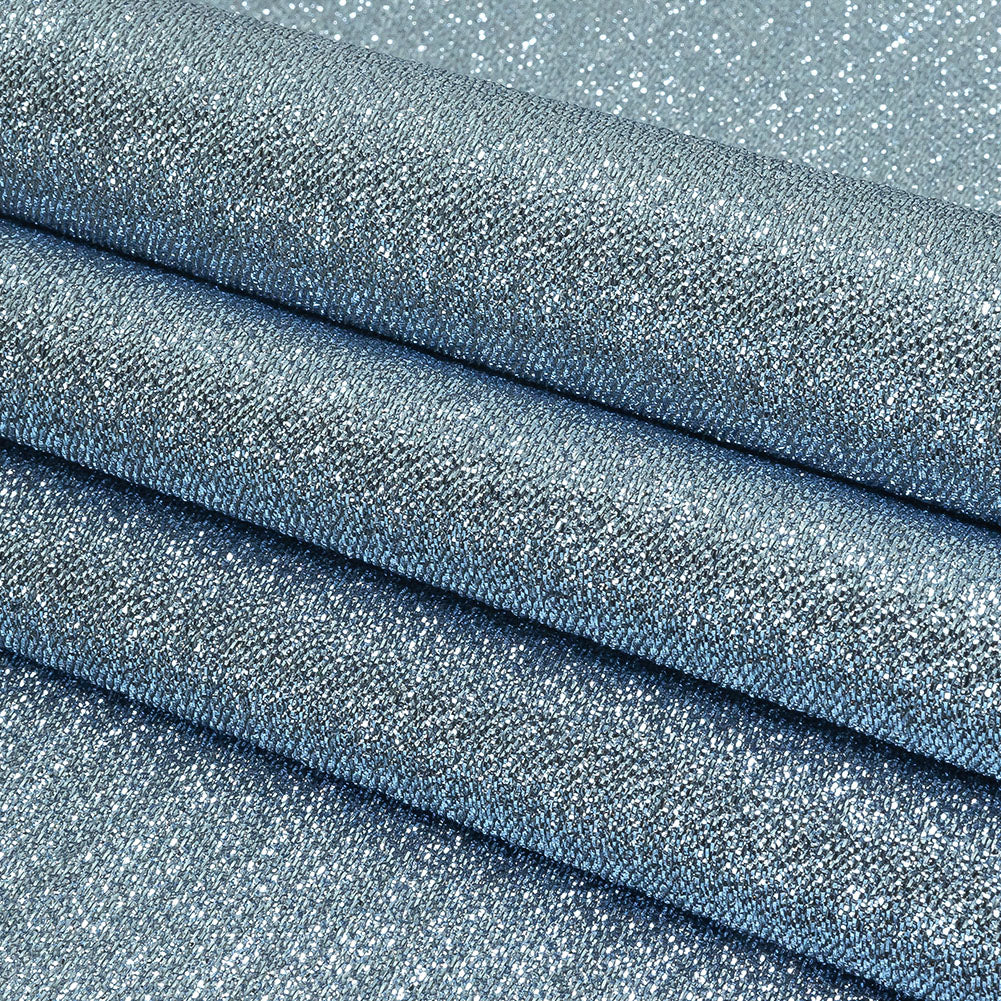 Geode Metallic Blue and Silver Crackle Luxury Brocade Full