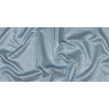 Geode Metallic Blue and Silver Crackle Luxury Brocade Drape