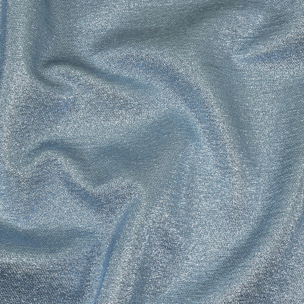 Geode Metallic Blue and Silver Crackle Luxury Brocade