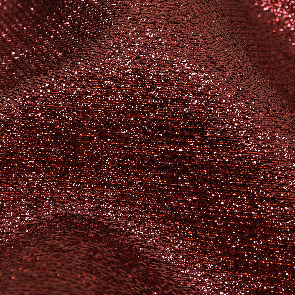 Geode Metallic Wine Red Crackle Luxury Brocade Folded